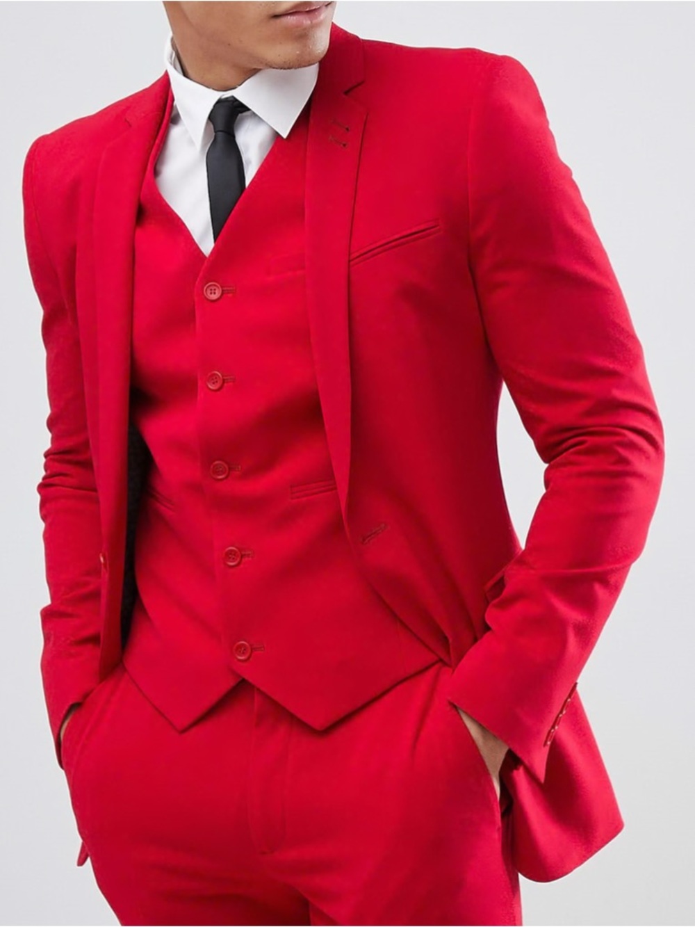 ASOS DESIGN super skinny suit jacket in red